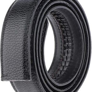 Men's Black Leather Belt No Buckle